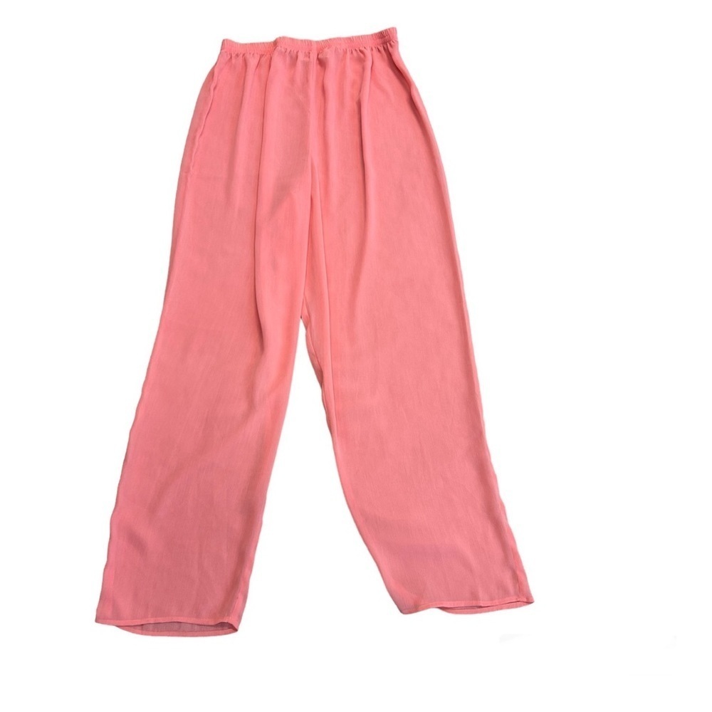 Victoria’s Secret vintage peach pink chiffon elastic waistband sheer pants Sz M